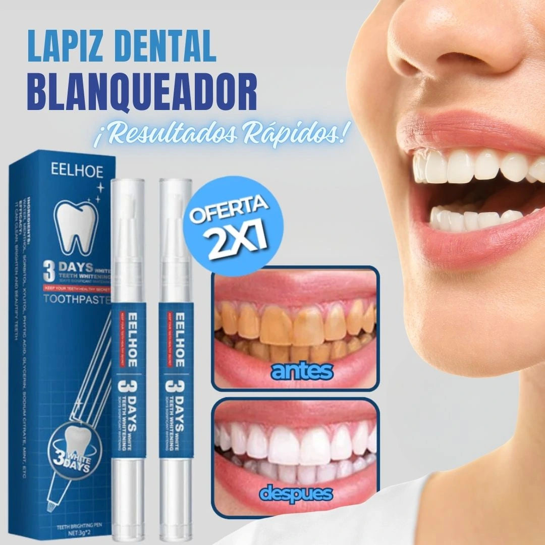 2X Lapiz Blanqueador Dental 🦷 Borra manchas, revela tu brillo
