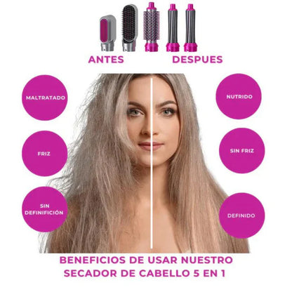 ¡Cepillo Secador 5 en 1!